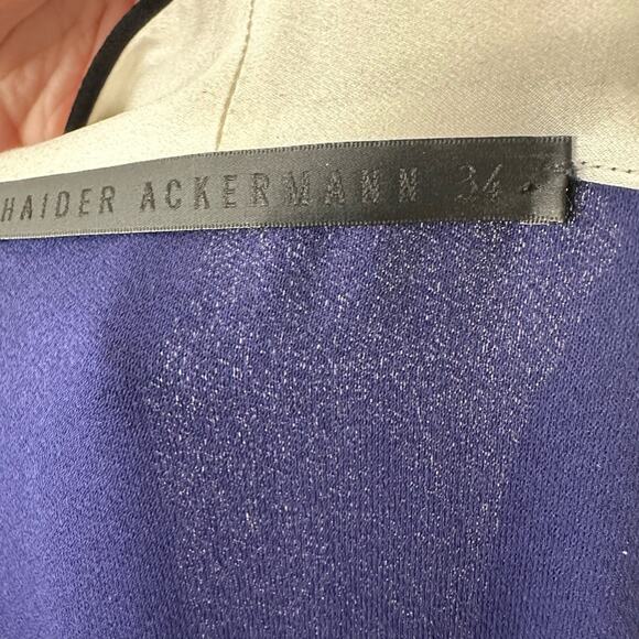 Haider Ackerman Malibu Dress Cobalt Blue size FR 34 Colorblock Black trim - Picture 2 of 15